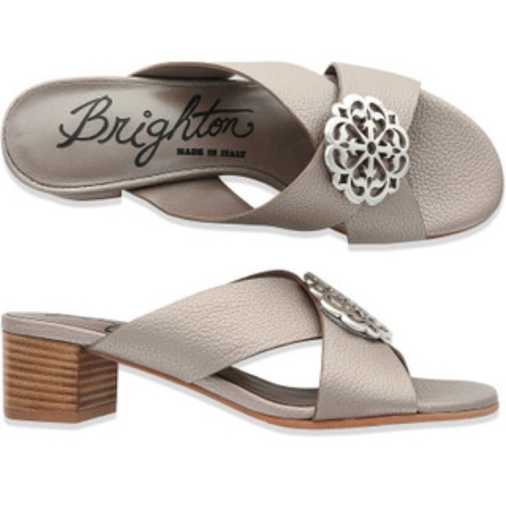 ❤️❤️ Brighton Women's Ferrara Alison Sandals Heels in Zinc Pearl❤️❤️